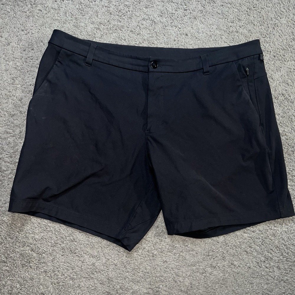 Lululemon Commission Shorts Mens 38 Black Classic Fit Warpstreme 9" LM7AK3S Golf